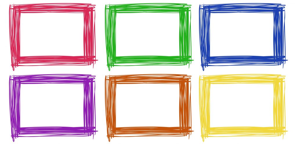 Frame design in six color illustration